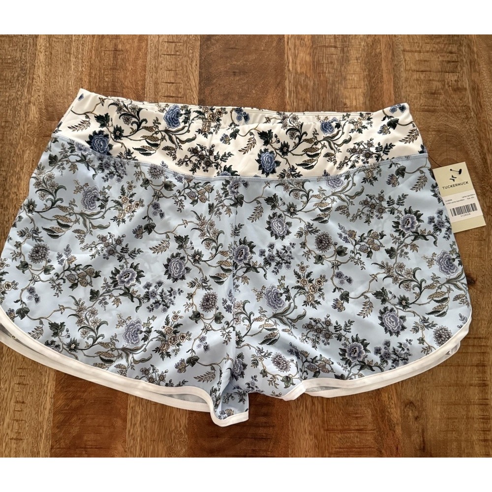 Tuckernuck Tnuck Sport Jane Tennis Shorts XXL Light Blue Wildflower Floral NWT